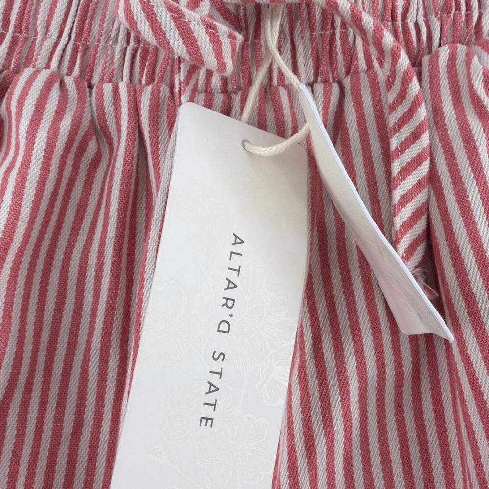 Altar'd State Collie Stripe Barrel Pant Ivory Red Size XL - Picture 5 of 10